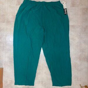 CM SHAPES STRETCH PULLUP GREEN PANTS PLUS 4X NWT